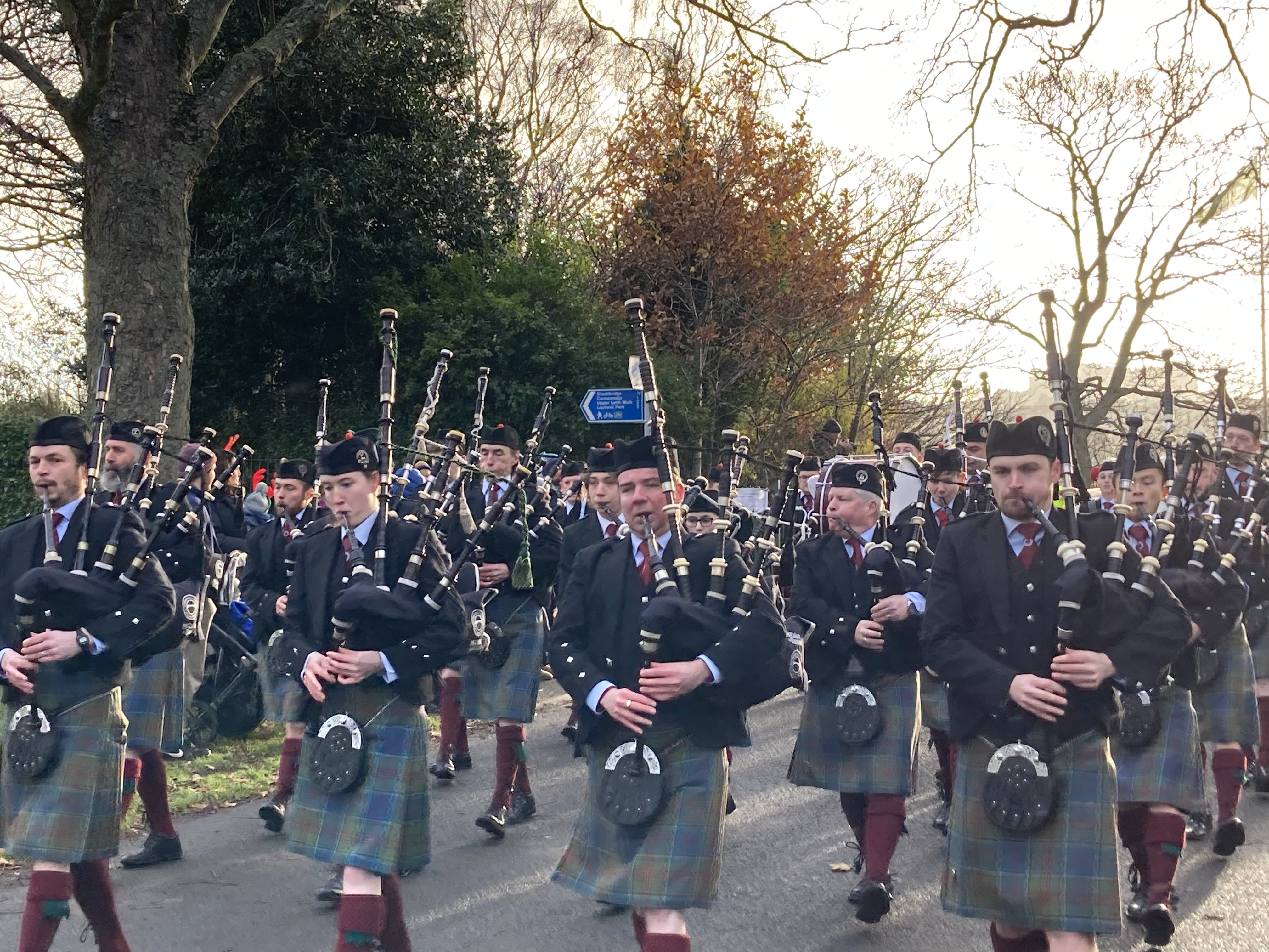Stockbridge Pipe Band - Stockbridge Santa Parade - Dec 2021